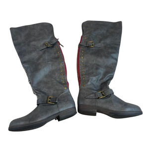 J.G. Hook Grey Boots with zipper detail Size 9